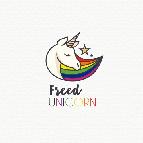 Unicorn logo with the title 'A lifestyle brand(t-shirts). that encourages others to live their their authentic self.'