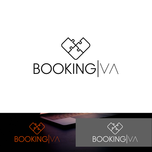 Booking logo with the title 'Logo for recruitment match agency with virtual assistants'