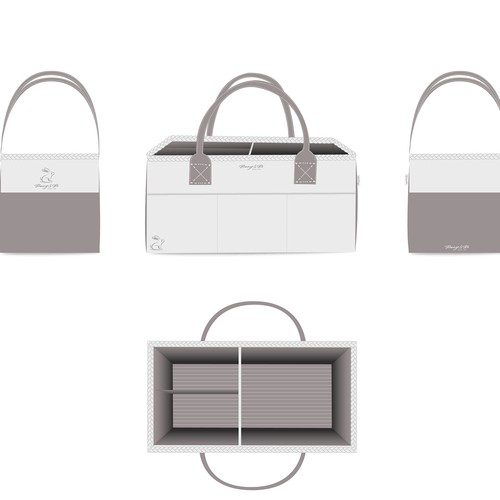 Diaper design with the title 'Diaper Caddy Bag illustration '