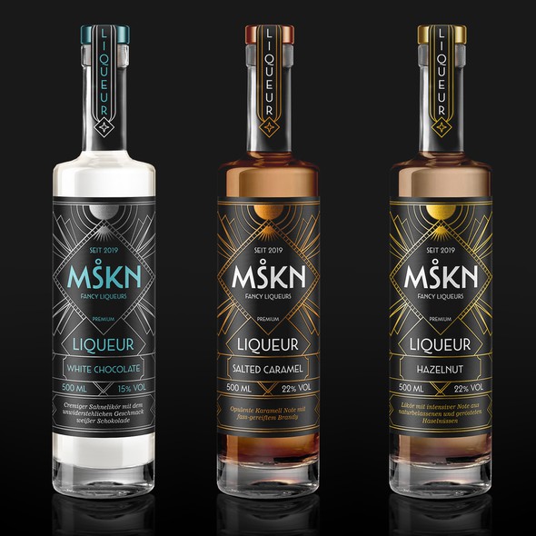 Luxury label with the title 'Label design for liqueur'