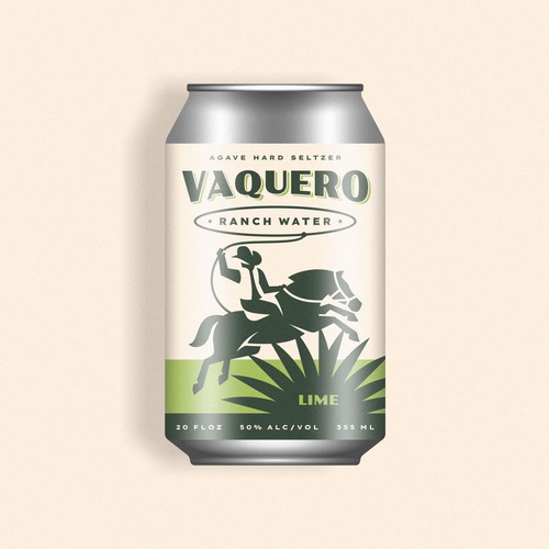 Tequila label with the title 'VAQUERO'