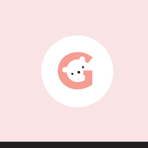 Bear logo with the title 'Smart, cute and simple logo for Geuter, kids furniture company.'