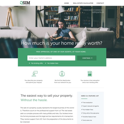 Furniture website with the title 'Homepage for a property agency'