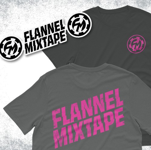 Musician logo with the title 'Flannel Mixtape, Logo & Wordmark for an Alt-Rock coverband '