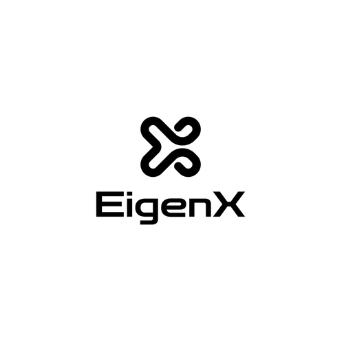X logo with the title 'E+X letters logo concept for EigenX'