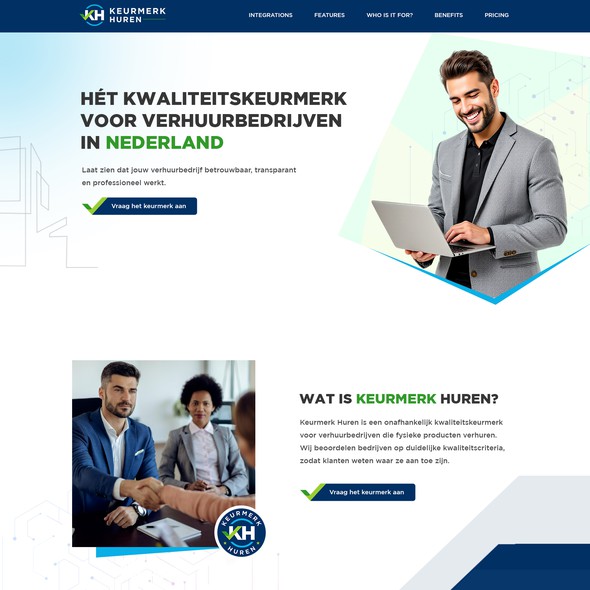 Business website with the title 'Design a Professional Website for an Independent Quality Certification'