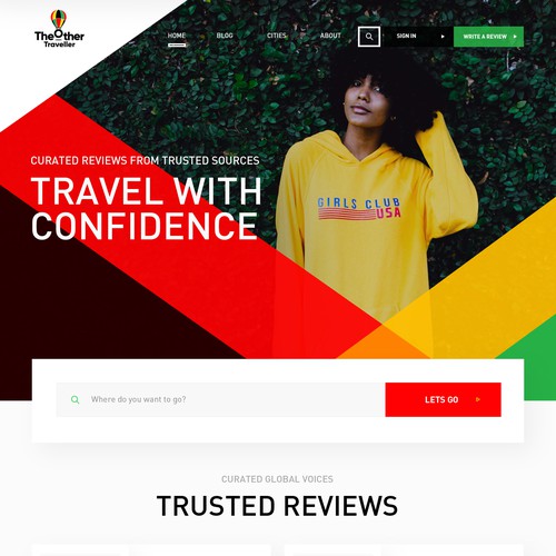 Illustrator website with the title 'Web design for travel start-up'