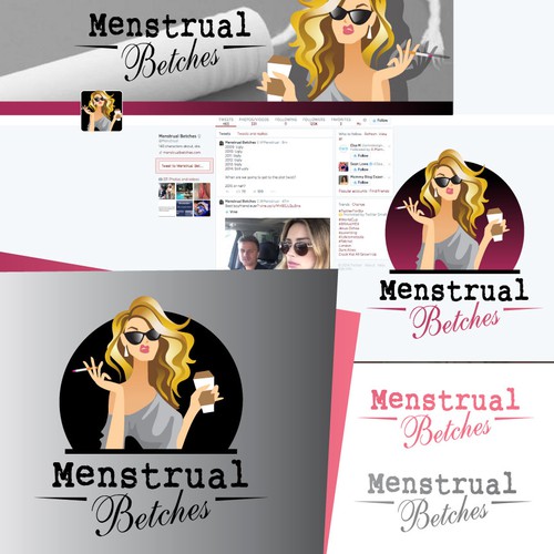 Girl design with the title 'Menstrual Betches needs a logo'