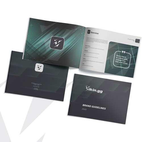 Style guide design with the title 'Logo & Brand Guide for online Gaming'