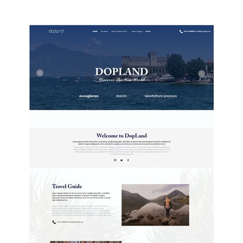 Travel agency website with the title 'pizzeria'
