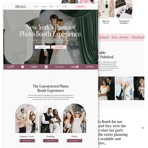 Photo booth design with the title 'Sophisticated and clean website for Photo Booth rental'