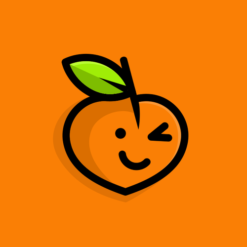 Peach logo with the title 'CelluFree Logo'