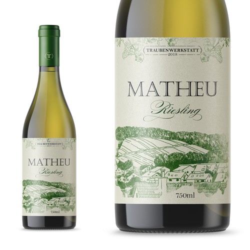 Winery label with the title 'Wine label design'