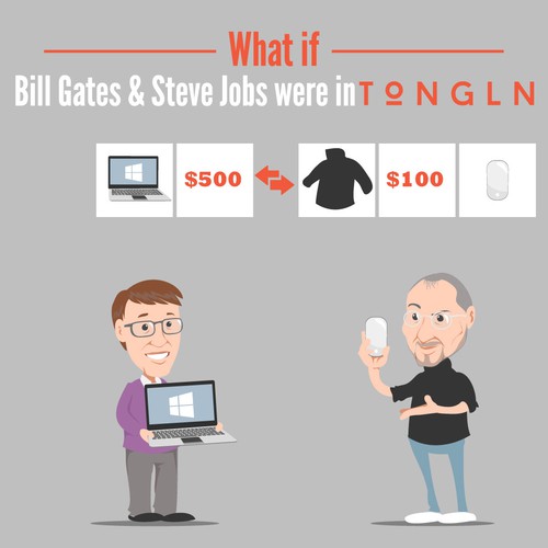 Flat design illustration with the title 'Characters for Tongln.com'