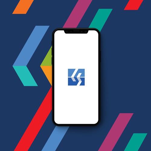 Initial logo with the title 'Sharp modern monogram for technology  development company'