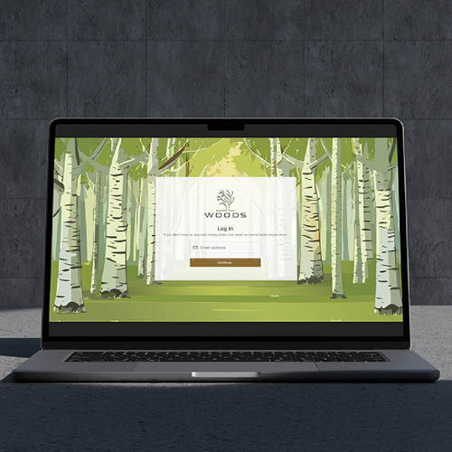 Woods design with the title 'Modern and Natural Forest Illustration for Initial Website Branding'