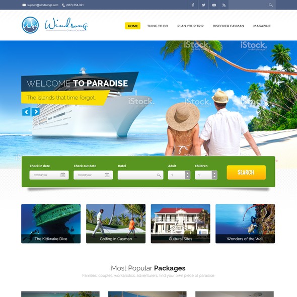 Tourism website with the title 'Website design neede for travel-related website'
