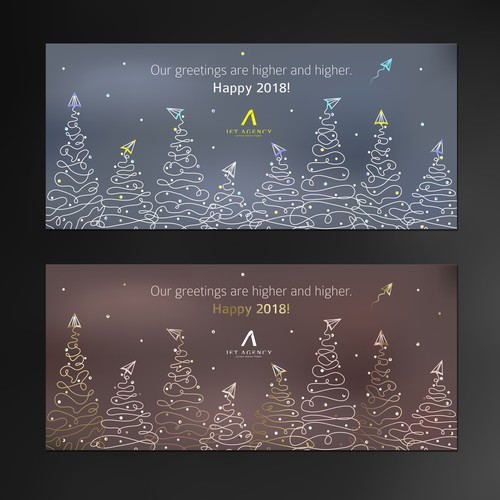 Plane design with the title 'Holiday Card for Jet Agency'