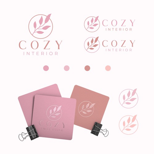 Cozy logo with the title 'Feminine logo for home interiors brand'