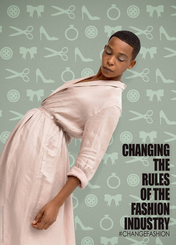 Change design with the title 'Fashion industry poster'