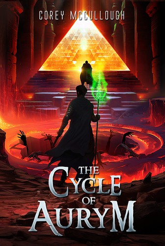 Magic book cover with the title 'The Cycle of Aurym'