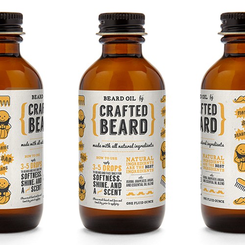 Fun label with the title 'Crafted Beard label'