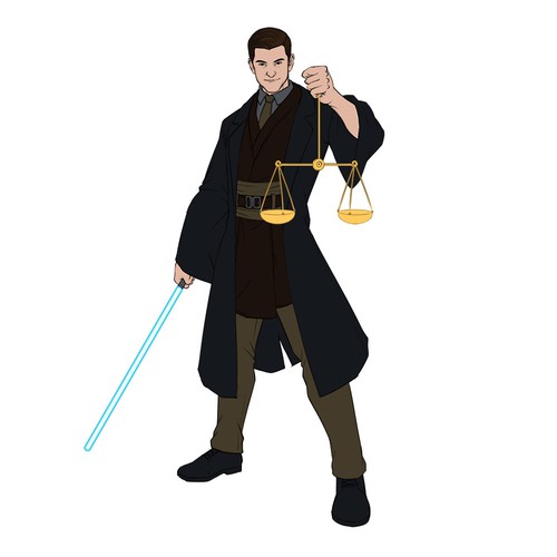 Star Wars design with the title 'Jedi Theme Law'