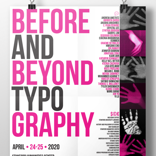 Typographic design with the title 'Poster design'