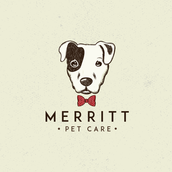 Bow tie design with the title 'logo design for a pet care company :)'