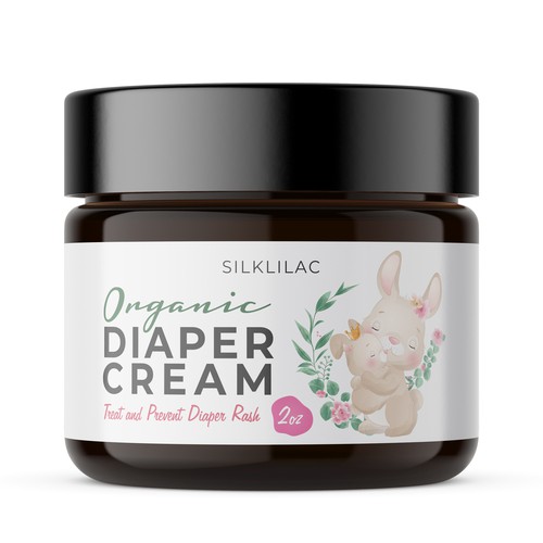 Creative label with the title 'Organic Baby Diaper Cream Label'