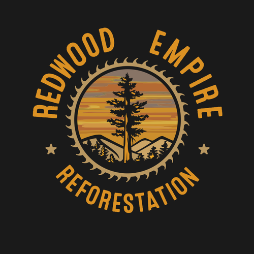 Outdoor brand with the title 'Redwood Forestry logo'