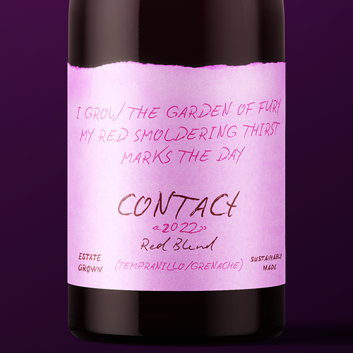 Handmade design with the title 'Contact Wine'