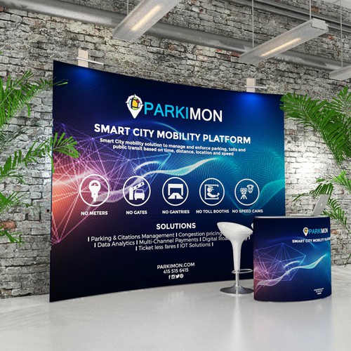 Trade show design with the title 'Parkimon Trade Booth Design'