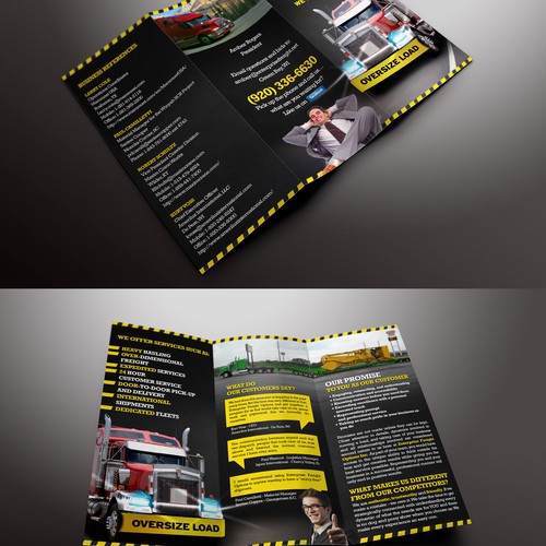 Truck design with the title 'Help Enterprise Freight Options, Inc. with a new brochure design'