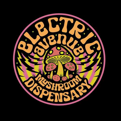 Bright brand with the title 'Mushroom Dispensary Branding '