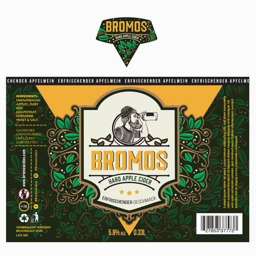 Apple cider label with the title 'Apple Cider'