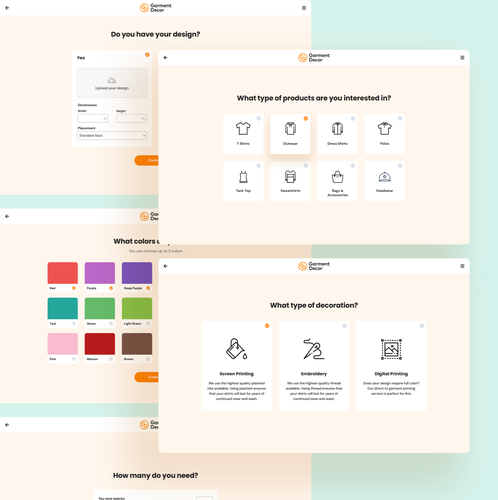 Interactive design with the title 'Interactive Quiz for Getting Quote'