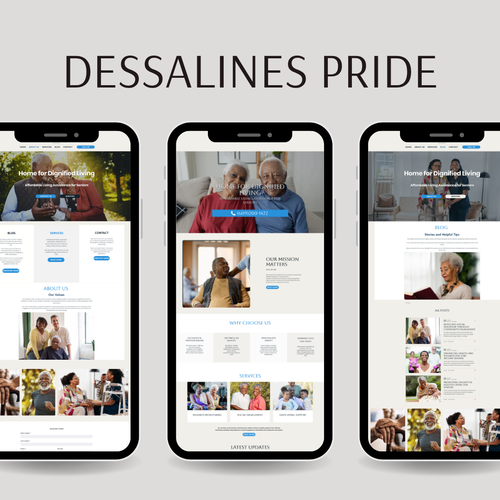 Modern website with the title 'Website Design for Dessalines Pride'