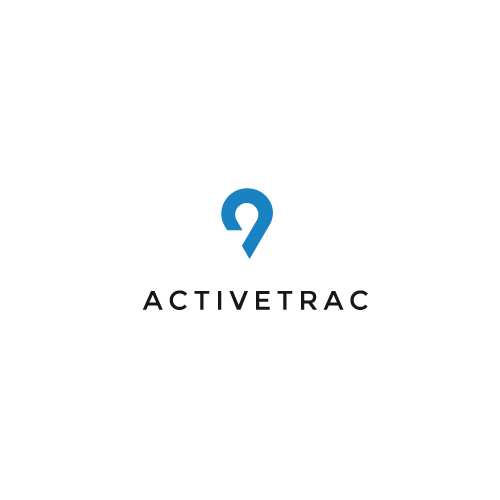 Track logo with the title 'ActiveTrac logo for tech company'