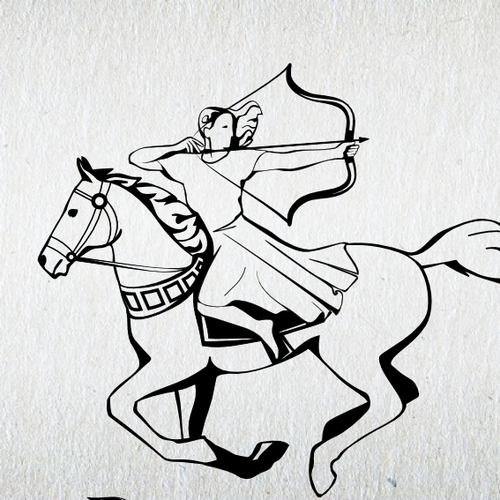 Ancient logo with the title 'Create a traditional, dignified logo design for Running with Horses'