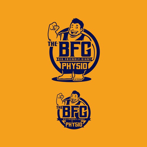 Giant logo with the title 'The BFG (big, friendly, giant) Physio'