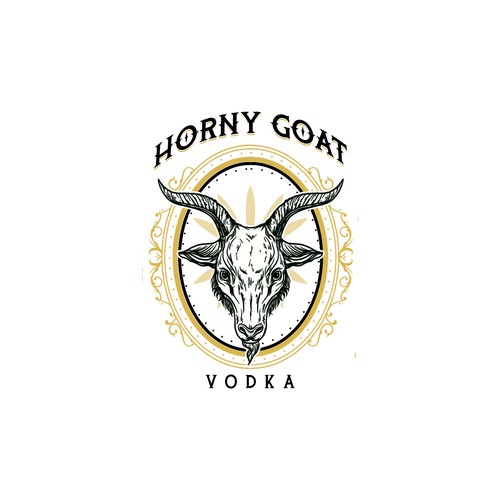 Vodka logo with the title 'Horny Goat Vodka'