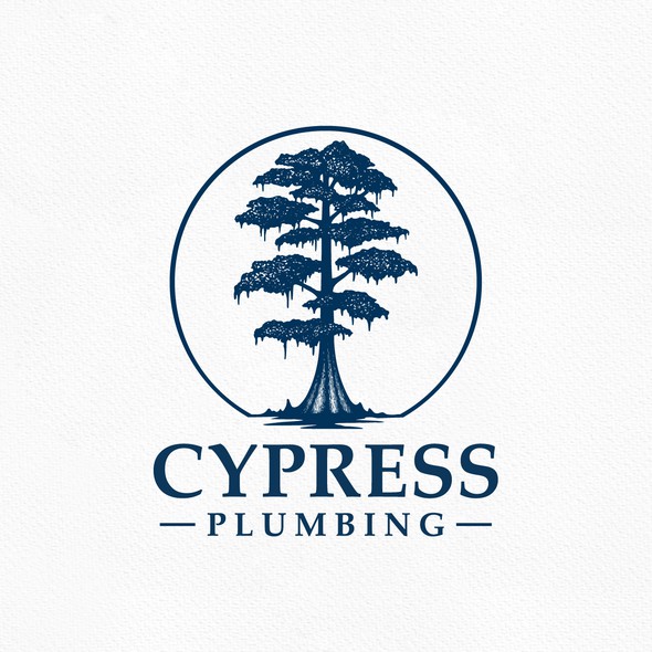 Plumbing brand with the title 'Cypress Tree Pluming Logo'