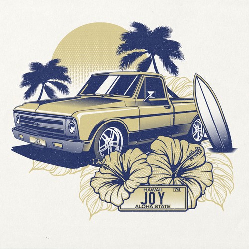 Car t-shirt with the title 'Hawaiian Truck'