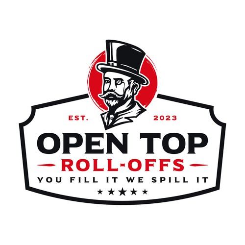 Dumpster logo with the title 'Open Top Roll-Offs'