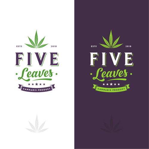 Hemp logo with the title 'Five Leaves'