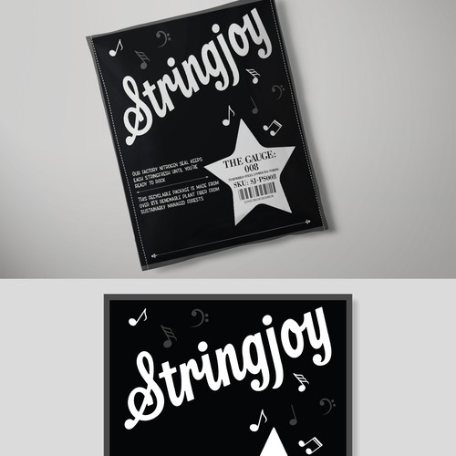 Music packaging with the title 'Guitar Strings Package Design'