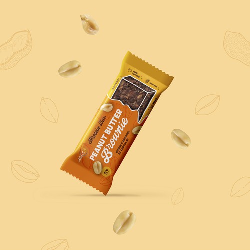 Snack packaging with the title 'Healthy peanut butter snack bar'
