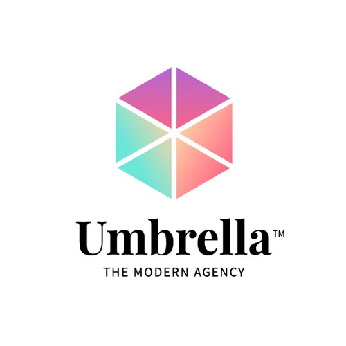 Umbrella design with the title 'Geometric logo for a digital marketing agency'