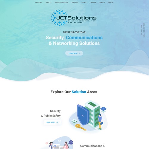 Security website with the title 'JCT Solutions '